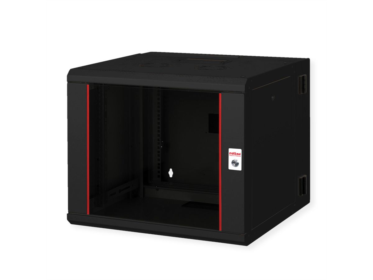 ROLINE 19-Zoll Wandgehäuse Pro 9 HE, 600x600 BxT zweiteilig schwenkbar schwarz