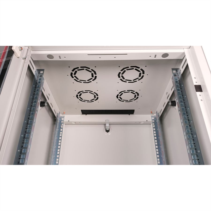 ROLINE 19-Zoll Netzwerkschrank Basic 42 HE, 600x600 BxT Glastür grau