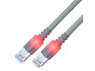 EasyLan DualBoot LED Patchkabel RJ45 S/FTP Kat.6 (Class E), mit saCon Stecker, LSOH, grau, 1 m