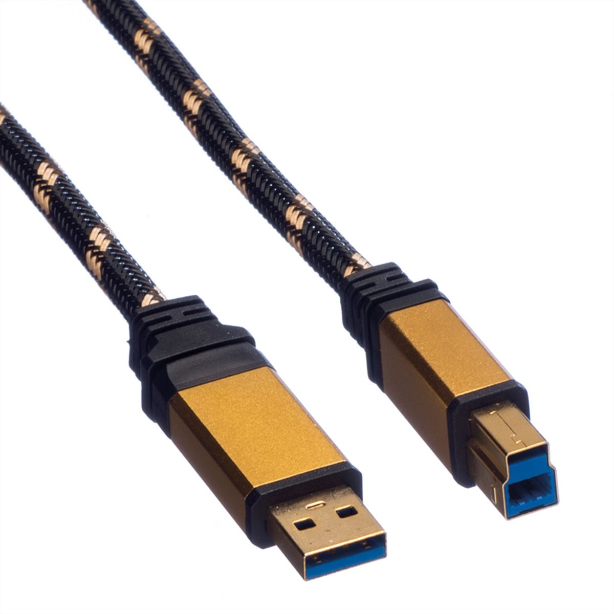 ROLINE GOLD USB 3.2 Gen 1 Kabel, Typ A-B, Retail Blister, 1,8 m 