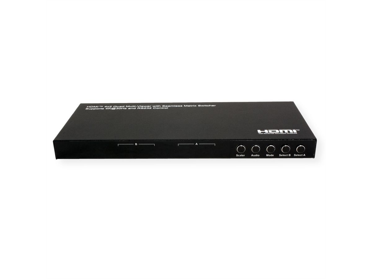 VALUE HDMI Matrix Switch, 4x2 QUAD Multi-Viewer, nahtlose Umschaltung