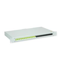 TELEGÄRTNER BASIS eco LWL-Panel mit Kupplungen, 12x LC Duplex, lindgrün, OM5
