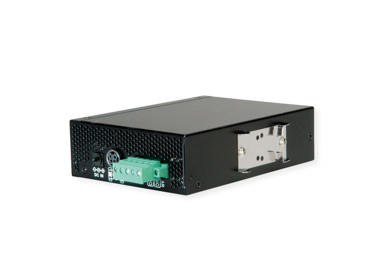 ROLINE Industrie Konverter Gigabit Ethernet - Dual Speed 100/1000 Fiber, mit PoE Funktion