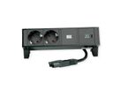 BACHMANN DESK2 2xSchutzkontakt USB C, USB Charger 30W 0,2m GST18 Schwarz