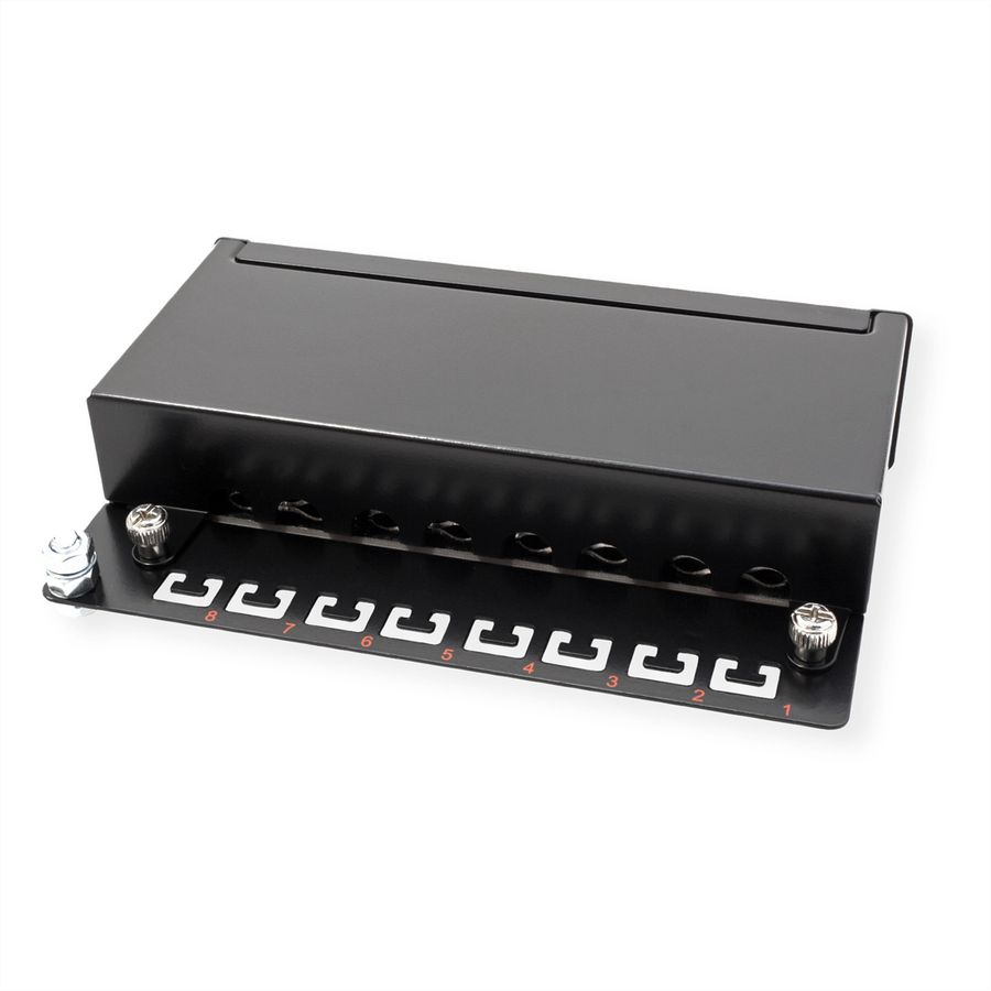 ROLINE Patchpanel, 8 Ports, Cat.5e (Class D), geschirmt, schwarz