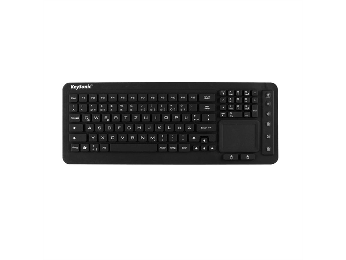 KeySonic KSK-6231 INEL Industrietastatur mit Touchpad, beleuchtet schwarz