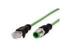 METZ CONNECT Verbindungsleitung M12 ST-RJ45 ST, 4-pol D-kodiert, gerade-gerade, Schleppkette, Torsion, 10 m