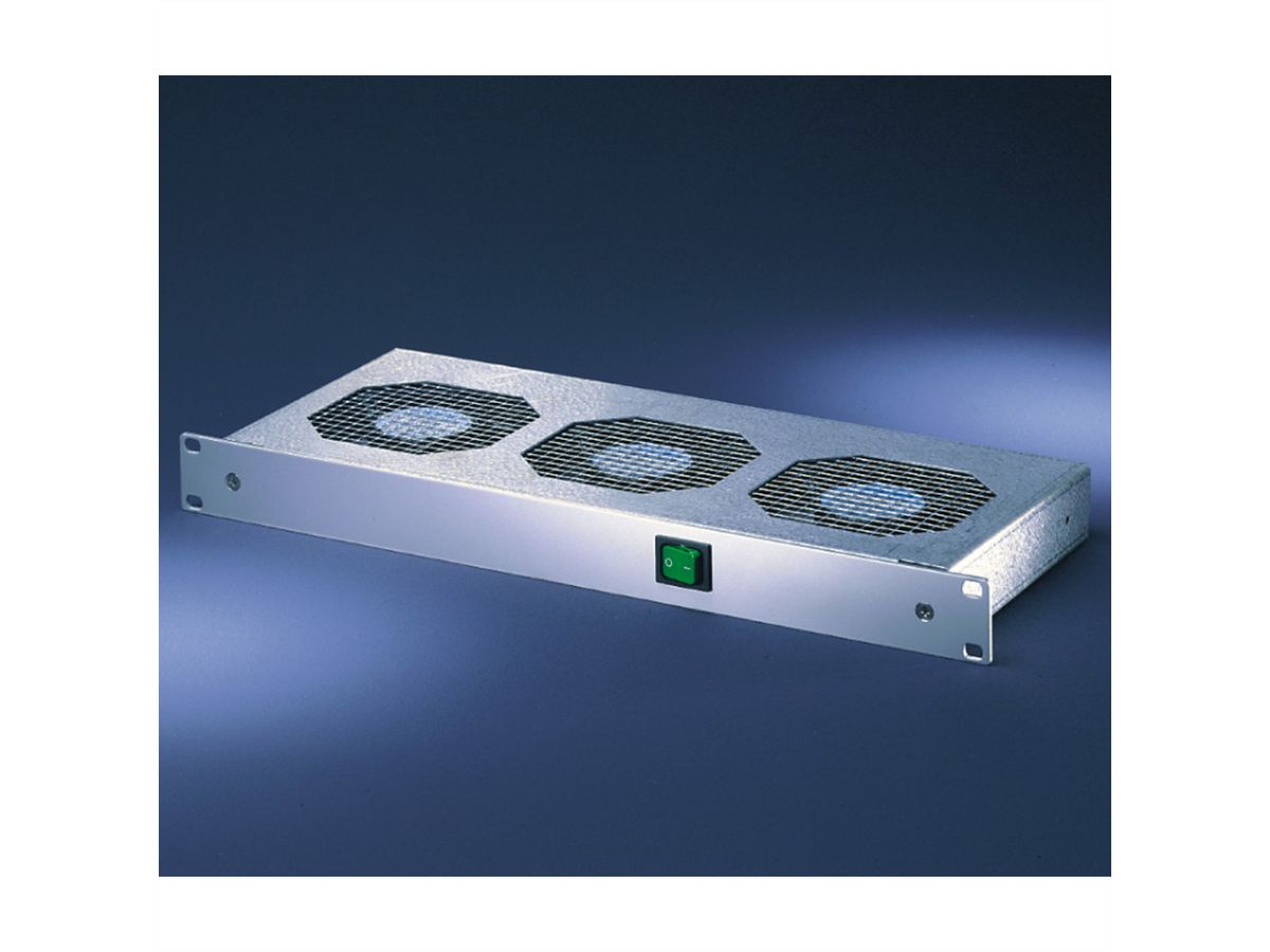 SCHROFF 19" Umlüfter, 3 Ventilatoren, 1 HE - UMLUEFTER 19"M.SCH. 24V