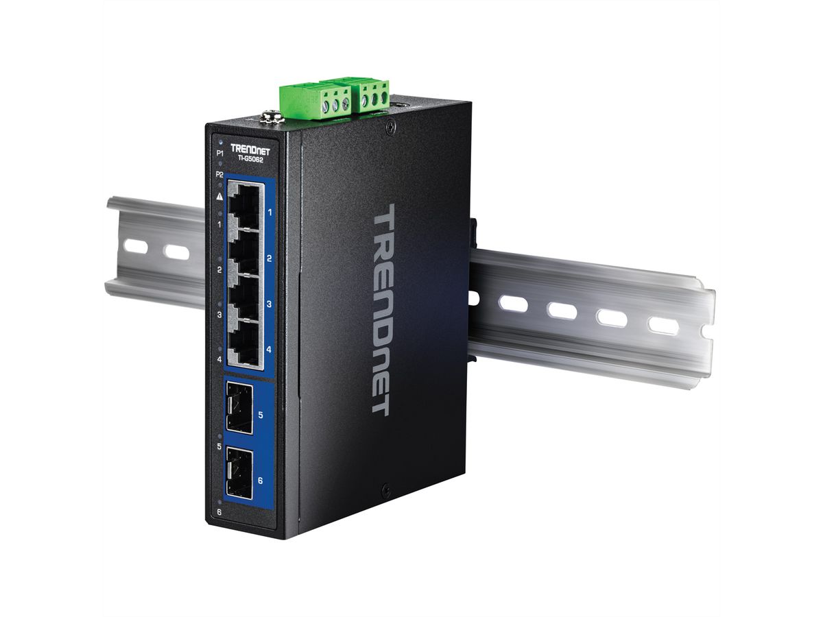 TRENDnet TI-G5062 Industrial DIN-Rail Switch 6-Port 2.5G mit 10G SFP+ Ports