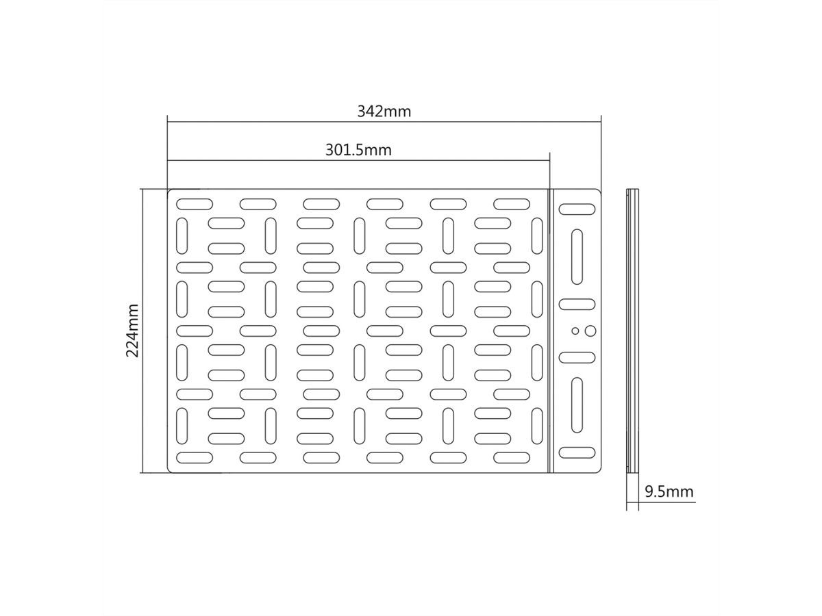 ROLINE Media-Player Halterung, gross (340 x 224 mm), schwarz