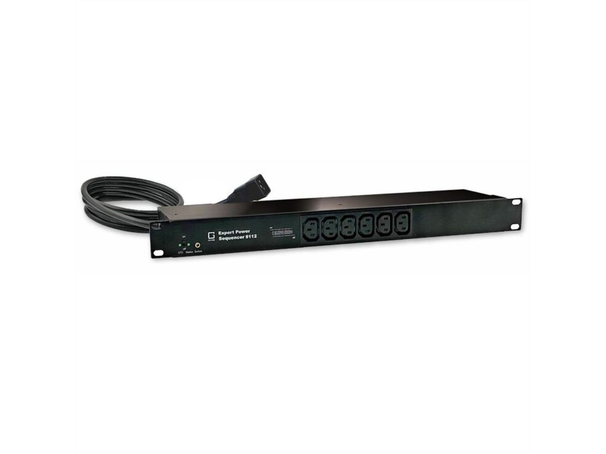 GUDE 8112-6 Expert Power Sequenzer 6x C13 mit Überspannungsschutz und Netzfilter , Anschluß C19