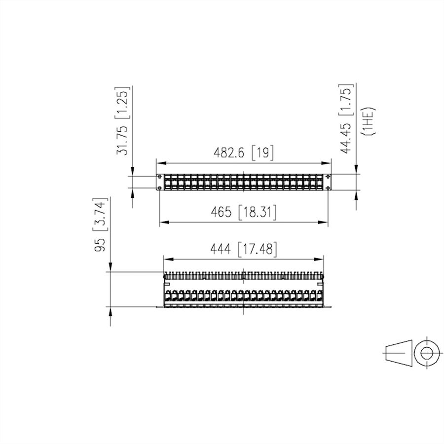 METZ CONNECT 19"-Panel 1HE bestückt mit 24 C6A Modulen Cat.6A (Class EA)