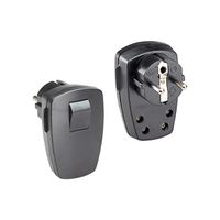 BACHMANN Schutzkontaktstecker, schwarz flach Wippschalter 2-p