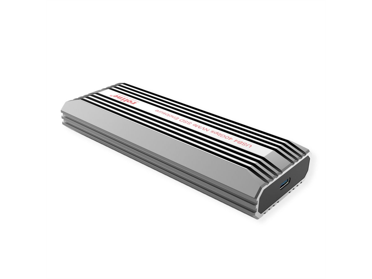 ROLINE Externes SSD-Gehäuse, M.2, NVMe zu USB 4 Gen 3x2 Typ C