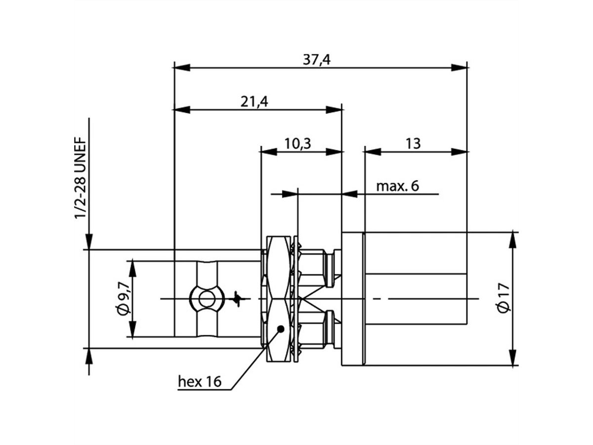 TELEGÄRTNER BNC-Kabeleinbaubuchse 50 Ohm für  RG-58C/U isoliert