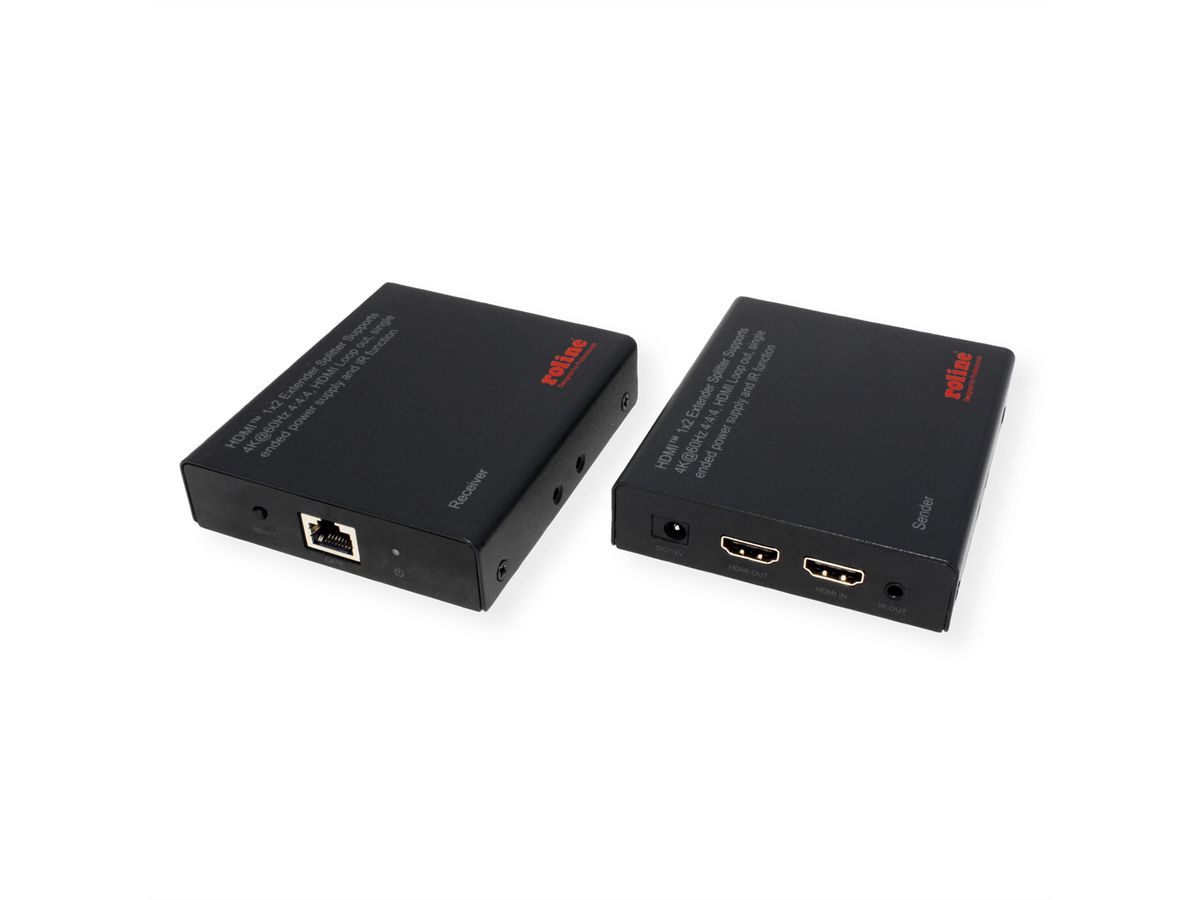 ROLINE HDMI Extender und Splitter, 1x2, über Kat.6A, 70m, 4K60Hz