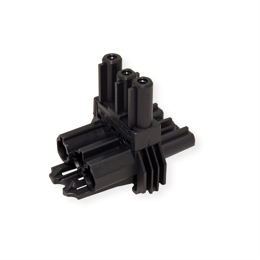 BACHMANN Verteilerblock WIELAND GST18 1xIn/2xOut, mit Befestigungsmöglichkeit, schwarz