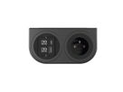 BACHMANN PIX HOLDER DOUBLE, 1x UTE, 1x USB A/C, ISV, schwarz, 0,2 m