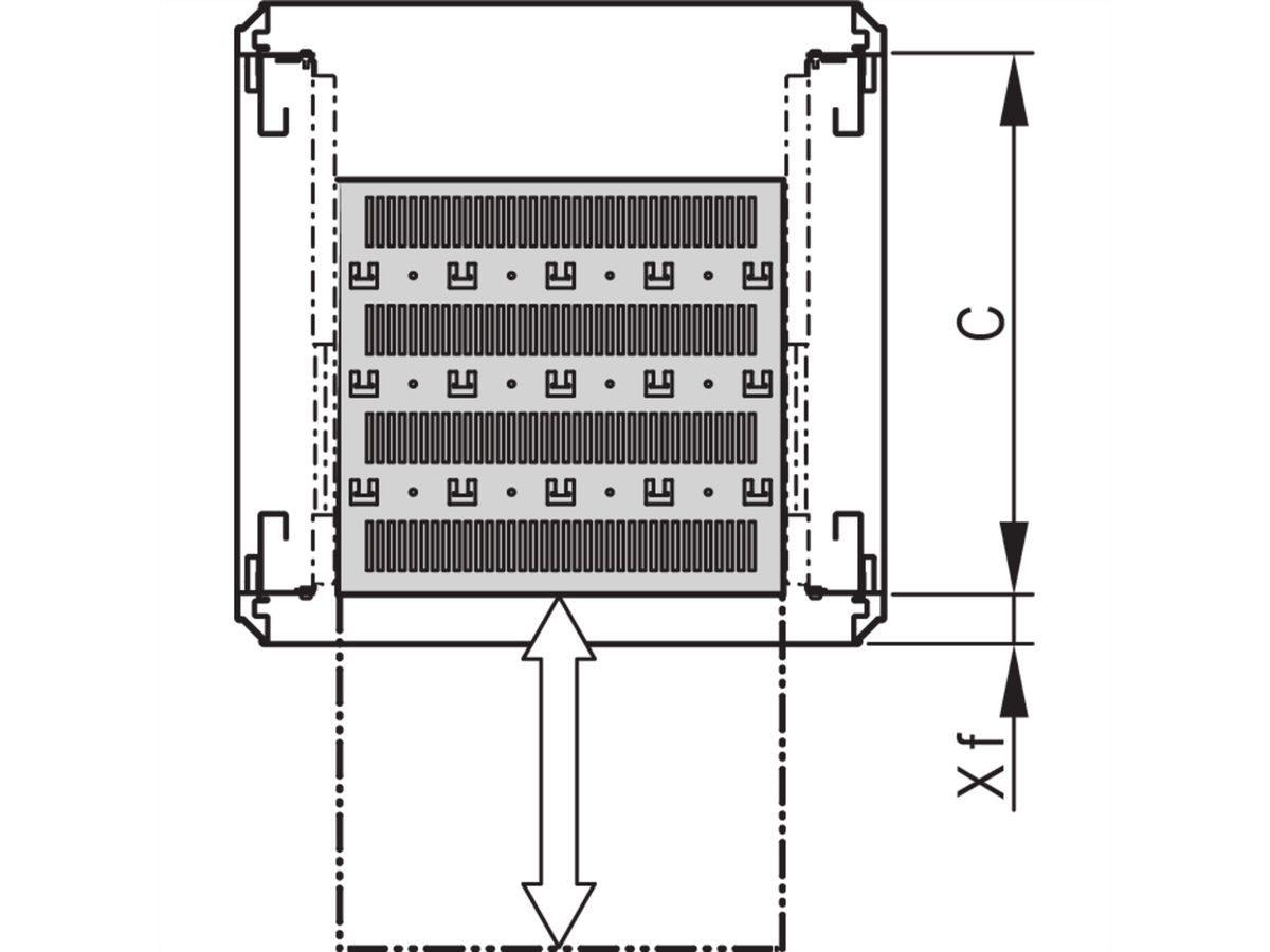 SCHROFF 19''-Fachboden, ausziehbar, 30 kg - 19"FA AUS 1HE C=500 RED 7021