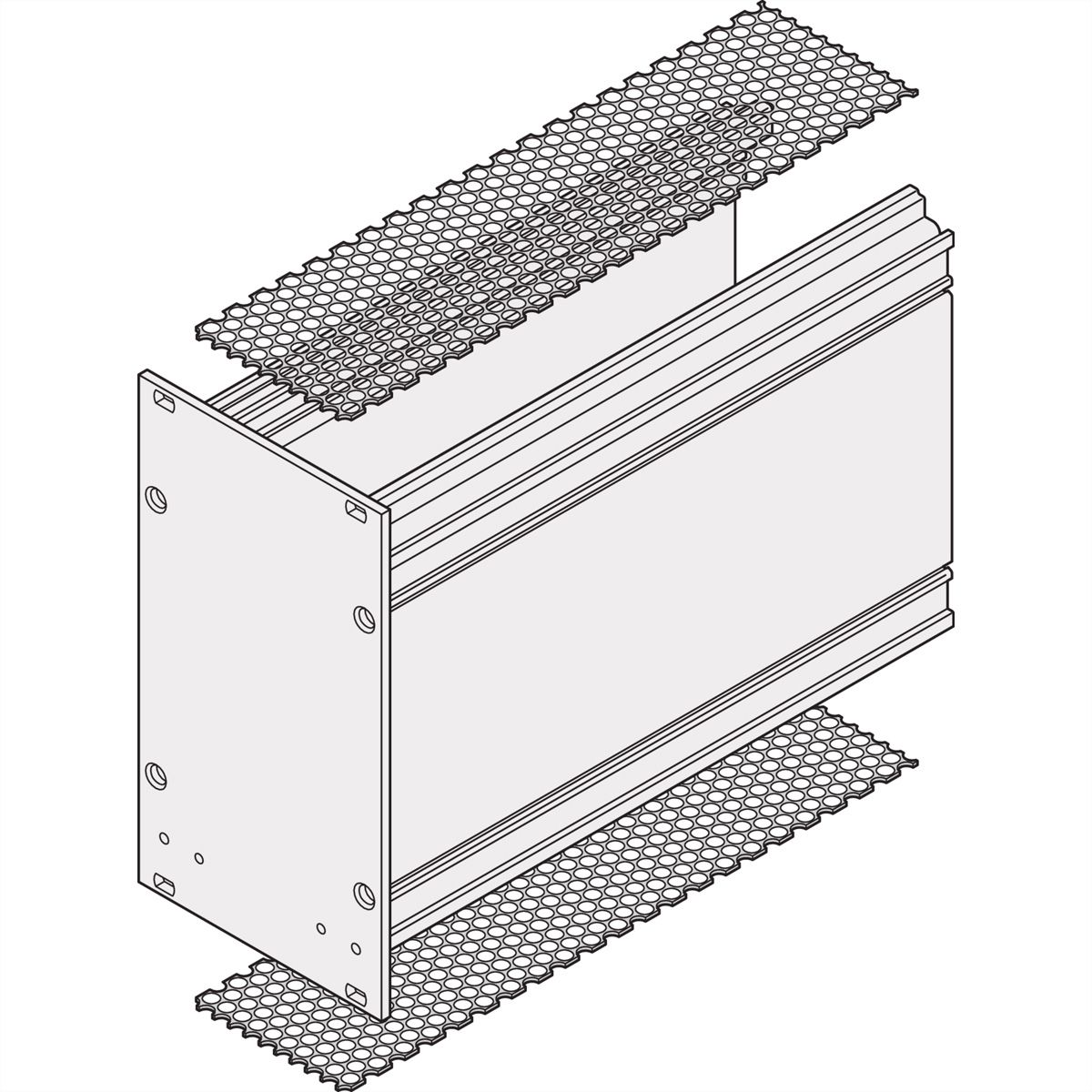 SCHROFF 19-Kompletteinschub aus Stahlblech, Deck- und Bodenblech  geschlossen - MULTIPAC 2HE 280T ALZN - SECOMP Electronic Components GmbH