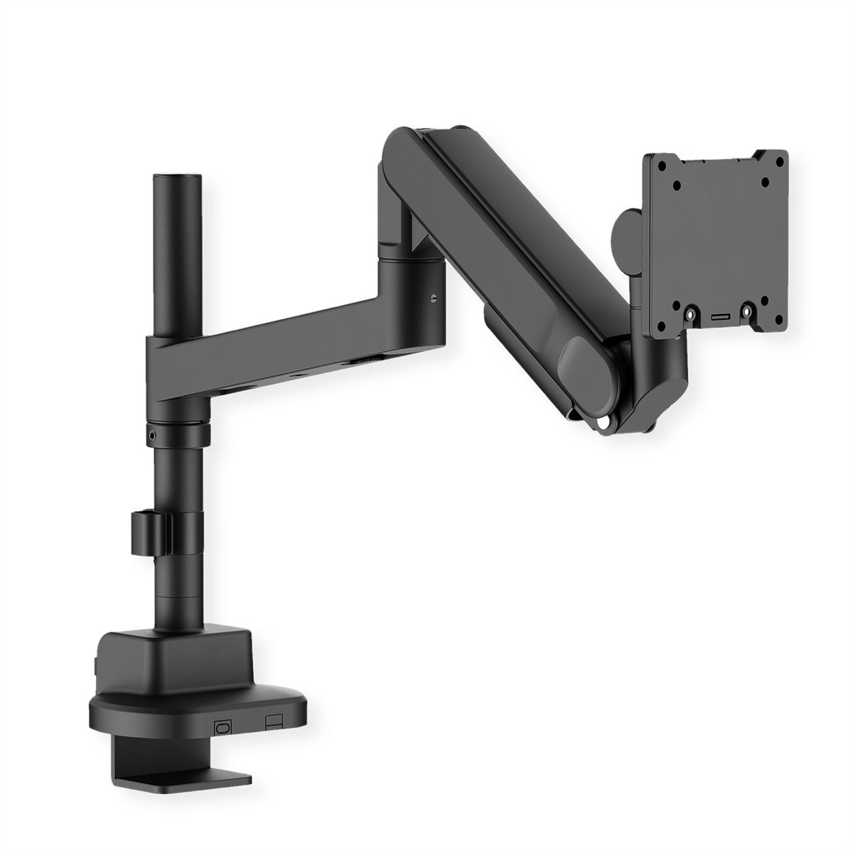 ROLINE Schwerlast-LCD-Arm, Trägerstange, 4 Gelenke, Tischmontage, bis 27 kg, schwarz
