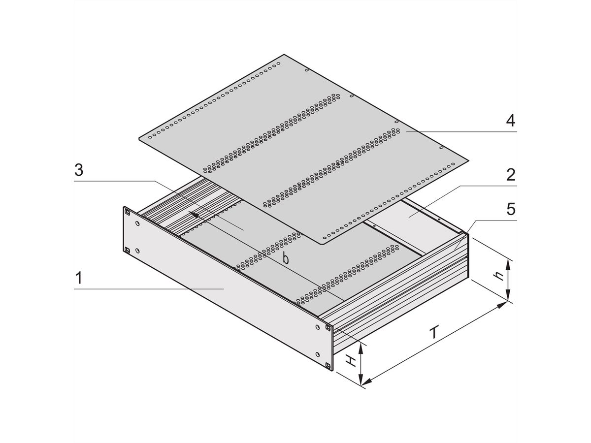 SCHROFF 19"-Kompletteinschub aus Aluminium, für den Ausbau mit Europakarten - MULTIPAC PRO 2HE 280T DBLKAA