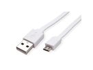 ROLINE USB 2.0 Kabel, USB A ST - Micro USB B ST, weiß, 1 m