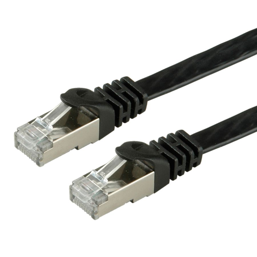 VALUE Patchkabel Cat.6 (Class E) FTP, extra-flach, schwarz, 3 m