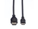 ROLINE HDMI High Speed Kabel mit Ethernet, HDMI ST - Mini HDMI ST, 2 m