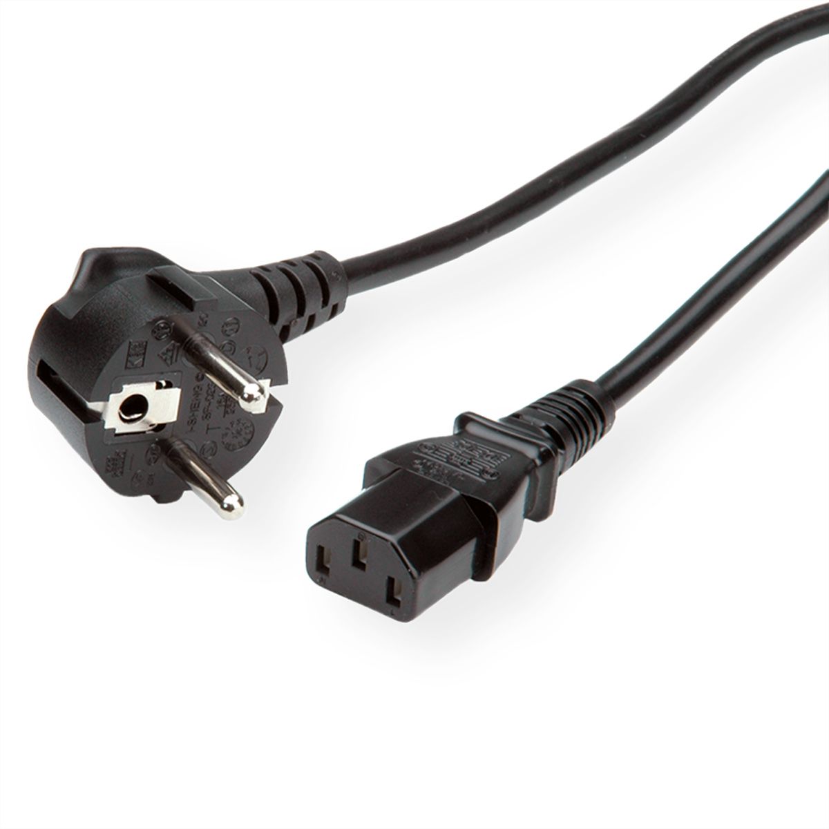 ROLINE GREEN Netzkabel, gerade IEC-Buchse, schwarz, 1,8 m