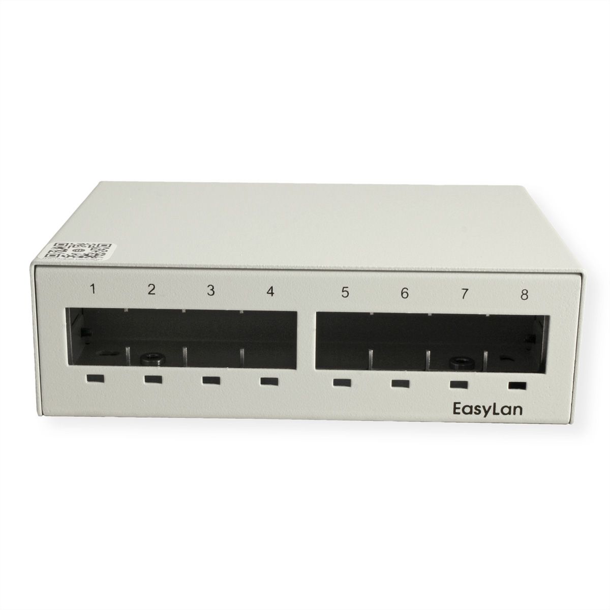 EasyLan preLink / fixLink Unterbaupanel, 8x Keystone, RAL7035