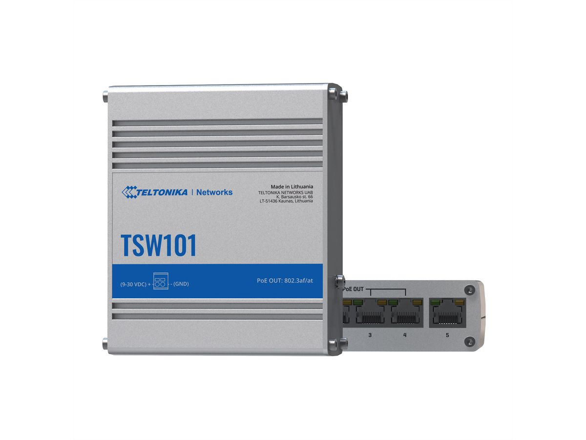 TELTONIKA TSW101 Switch 4xPoE+ Automotive  In-Vehicle