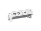 BACHMANN DESK2 ALU WHITE 2xCH 90°, 1xUSB C/C 45W L=0,2m RAL9010