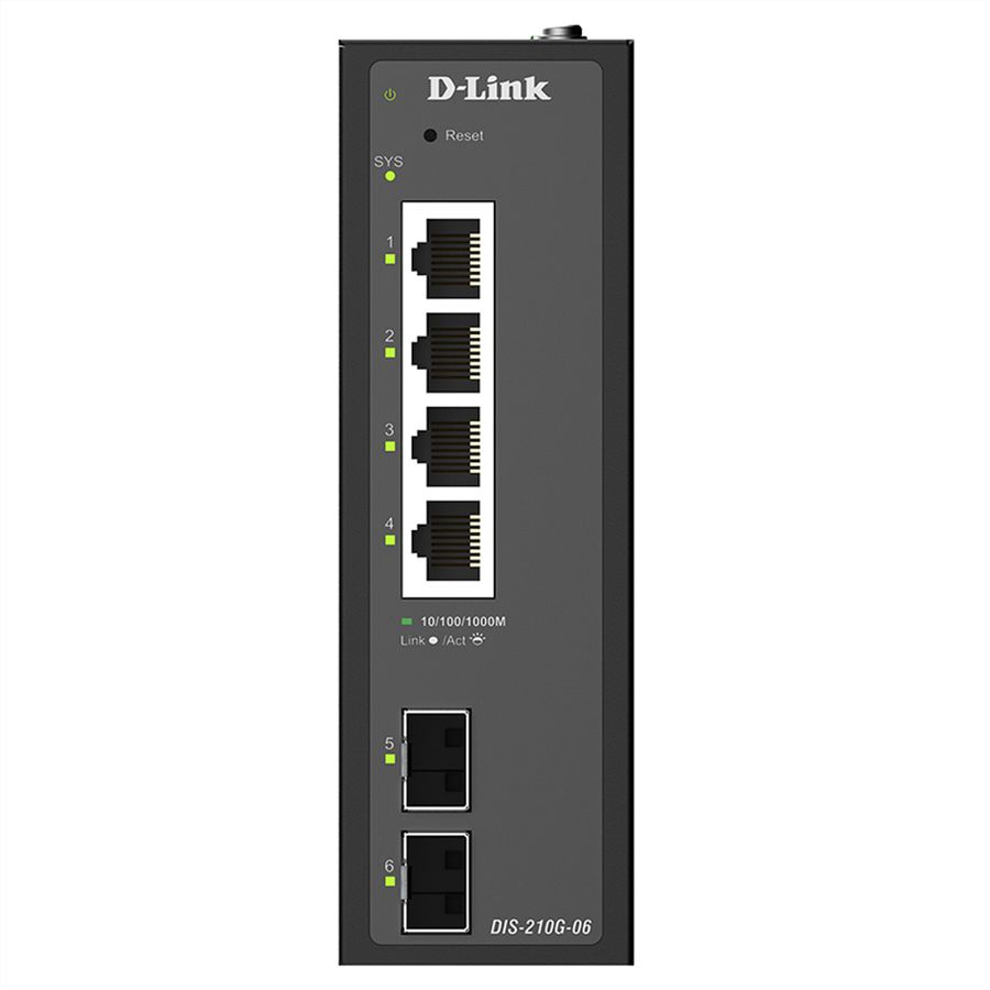 D-Link DIS-210G-06 6-Port Switch, Smart Managed Gigabit Industrial