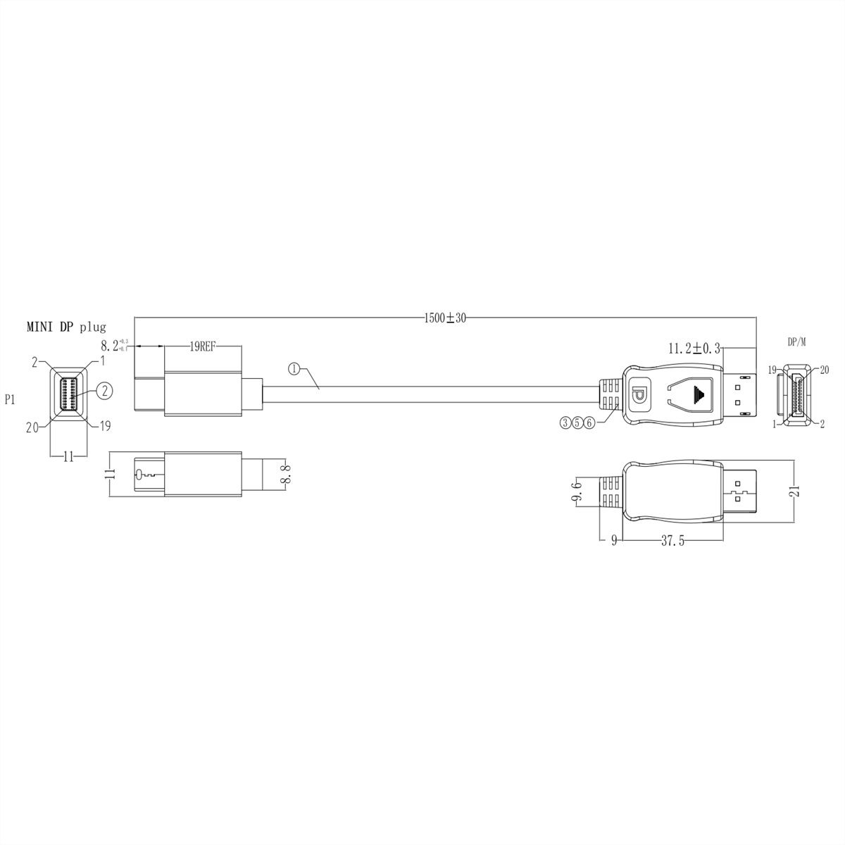 BACHMANN Mini DisplayPort zu HDMI Kabel 1,5m, S.1 Mini DP S.2 HDMI