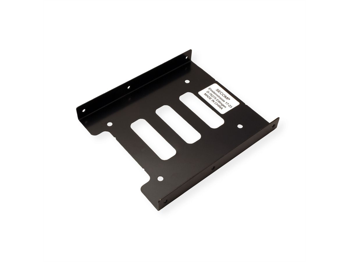 ROLINE Montageadapter, 3,5 Zoll Rahmen für 1x 2.5 HDD/SSD, Metall, schwarz