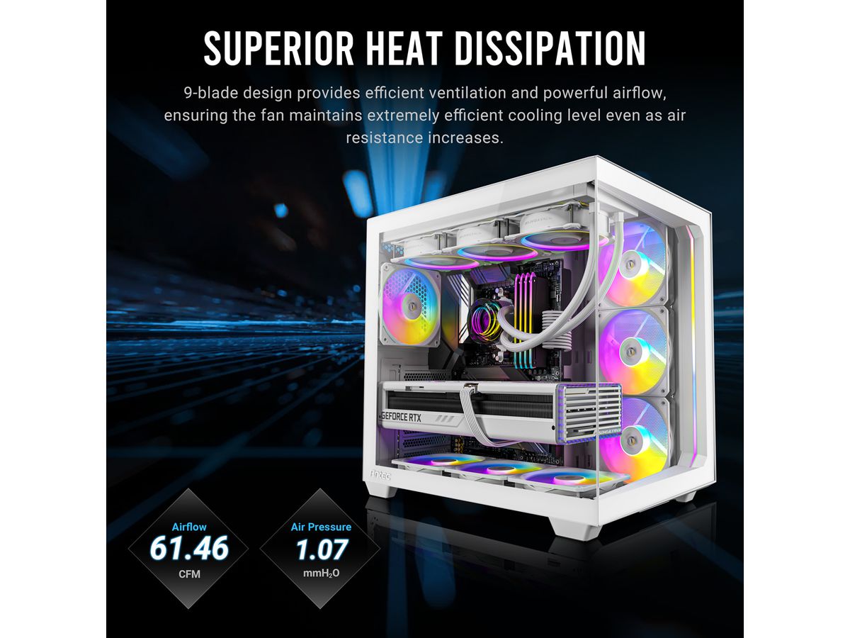 ANTEC P12R PWM ARGB REVERSE Fan PC Gehäuselüfter, weiß