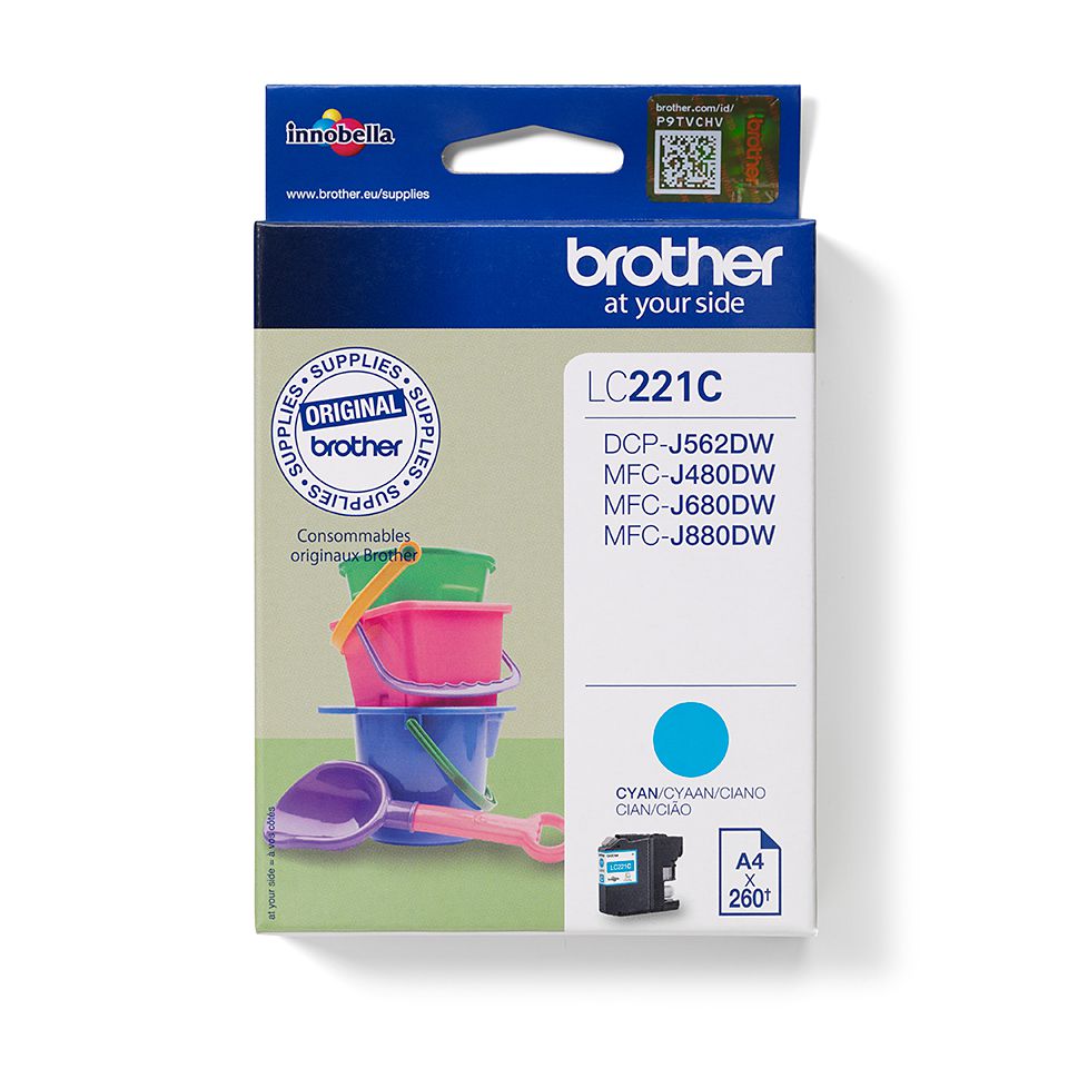 Brother LC221C Druckerpatrone 1 Stück(e) Original Cyan