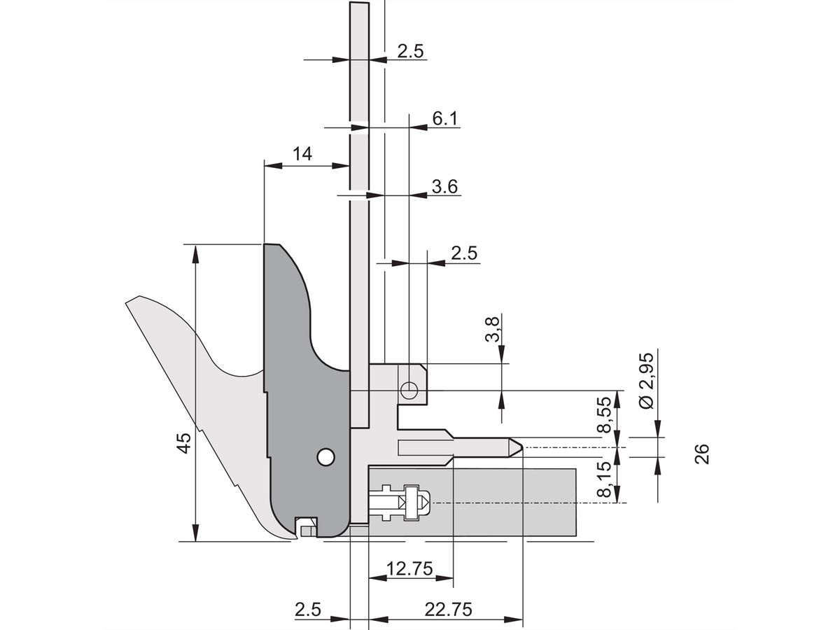 SCHROFF IET-Griff - IET-GRIFF OBEN SW/GR 100STK