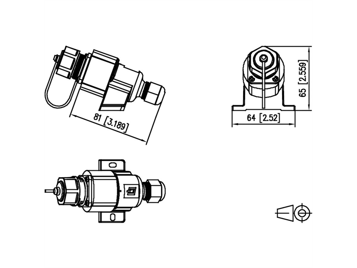 METZ CONNECT E-DAT Industry IP67 V1 AP + RJ45 field jack insert Cat.6 Class EA, T568A