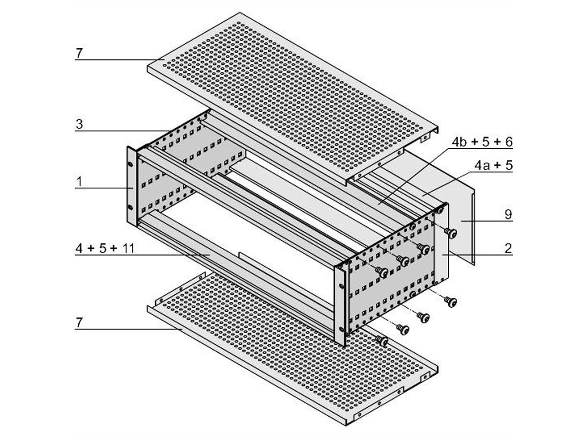 SCHROFF Bausatz, geschirmt, "flexible", zur Backplanemontage - BGTR PRO F 3HE 84TE 415T KD