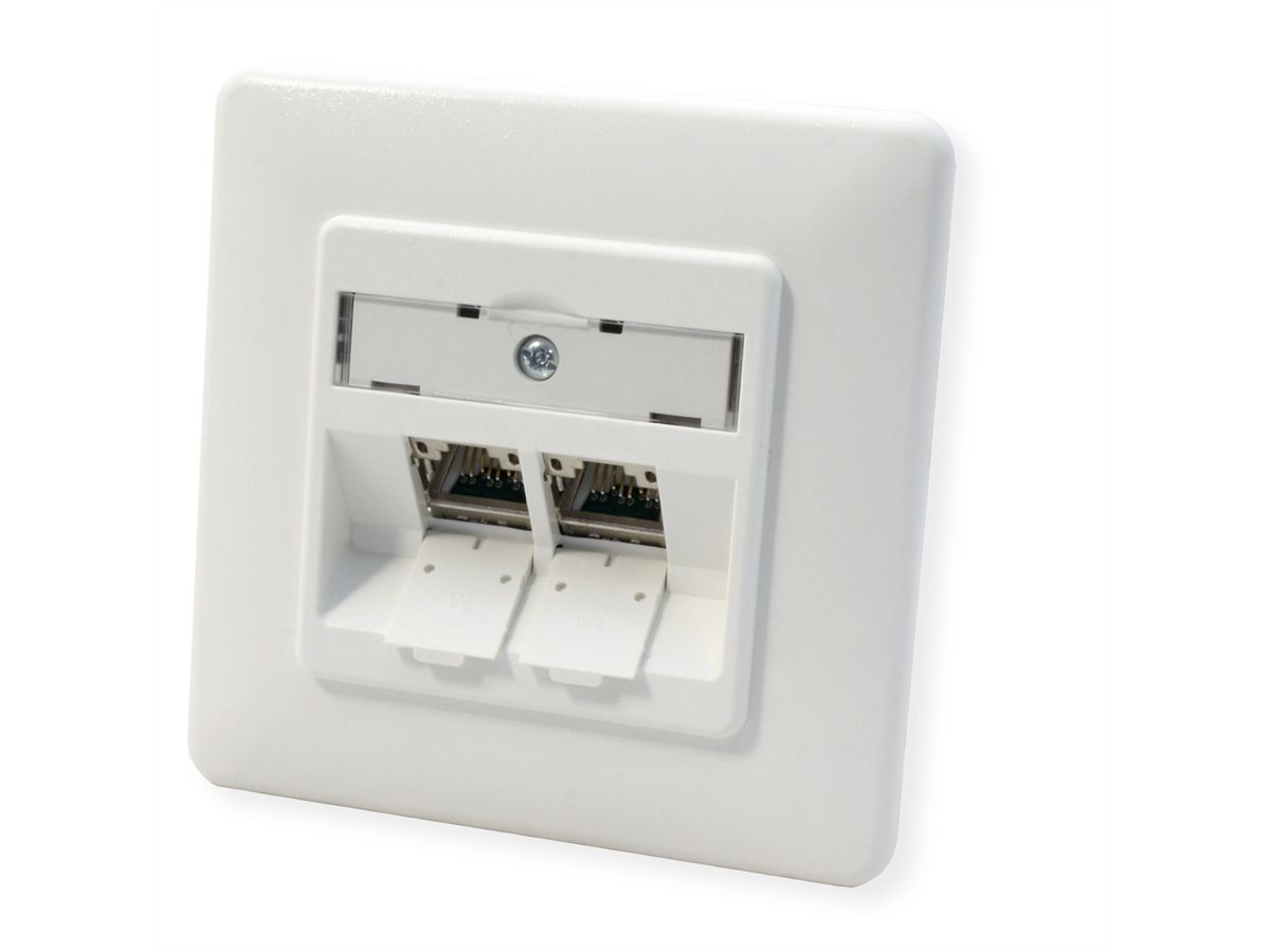 METZ CONNECT Dose UP/2 reinweiss E-DAT Modul 2 Ports, Kat.6 (Class E)