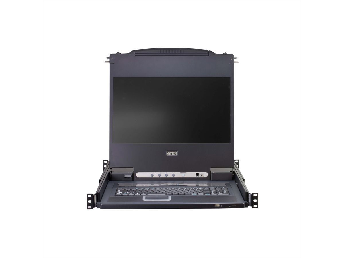 ATEN CL5708MW (D) 43cm wide LCD KVM Switch, USB-PS/2,VGA, 8 Port, Tastaturlayout DE