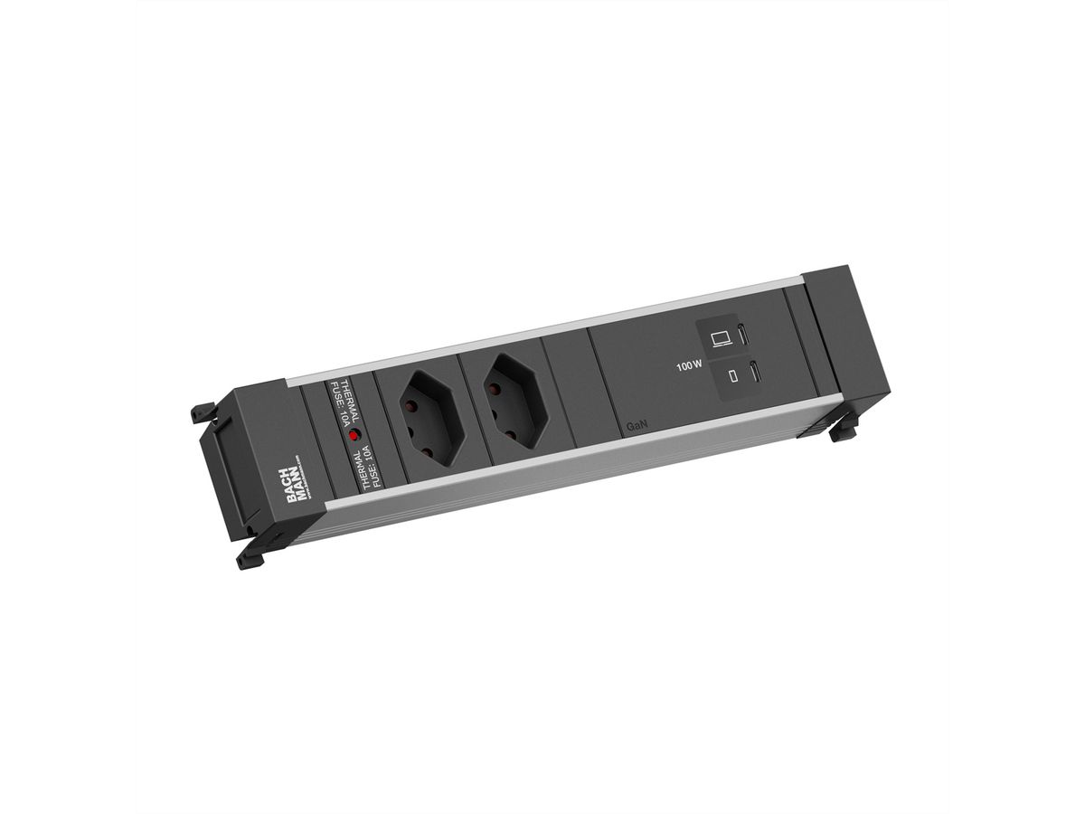 BACHMANN POWER FRAME M 2xCH 0°, 1xUSB C/C 100W L=0,2m