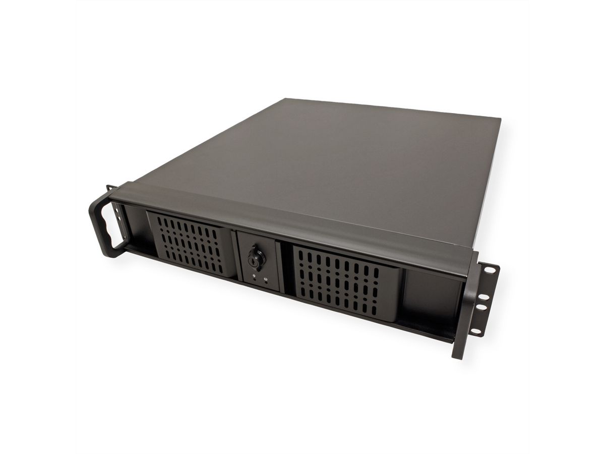 19" Servergehäuse, 2HE, kurz, schwarz