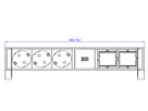 BACHMANN DESK2 3xCEE7/3 2xCM Strom 0,2m GST18 RAL9005