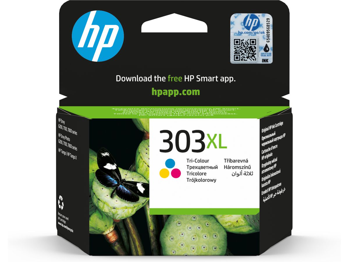 HP 303XL Cyan/Magenta/Gelb Original Druckerpatrone mit hoher Reichweite