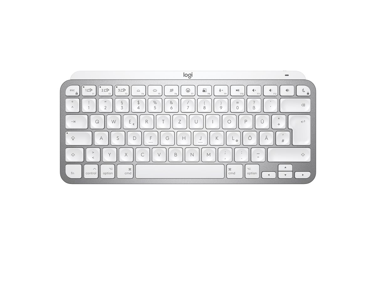 Logitech MX Keys Mini For Mac Minimalist Wireless Illuminated Keyboard Tastatur Bluetooth QWERTY Englisch Weiß