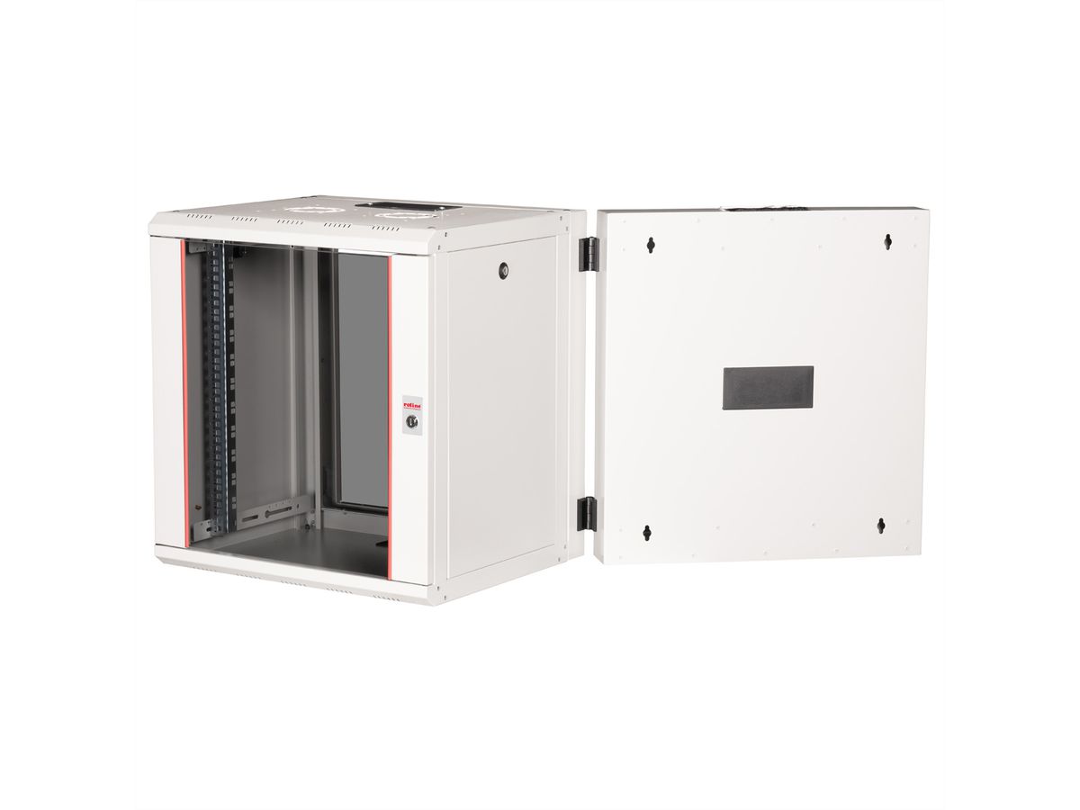 ROLINE 19-Zoll Wandgehäuse Pro 12 HE, 600x600 BxT zweiteilig schwenkbar grau