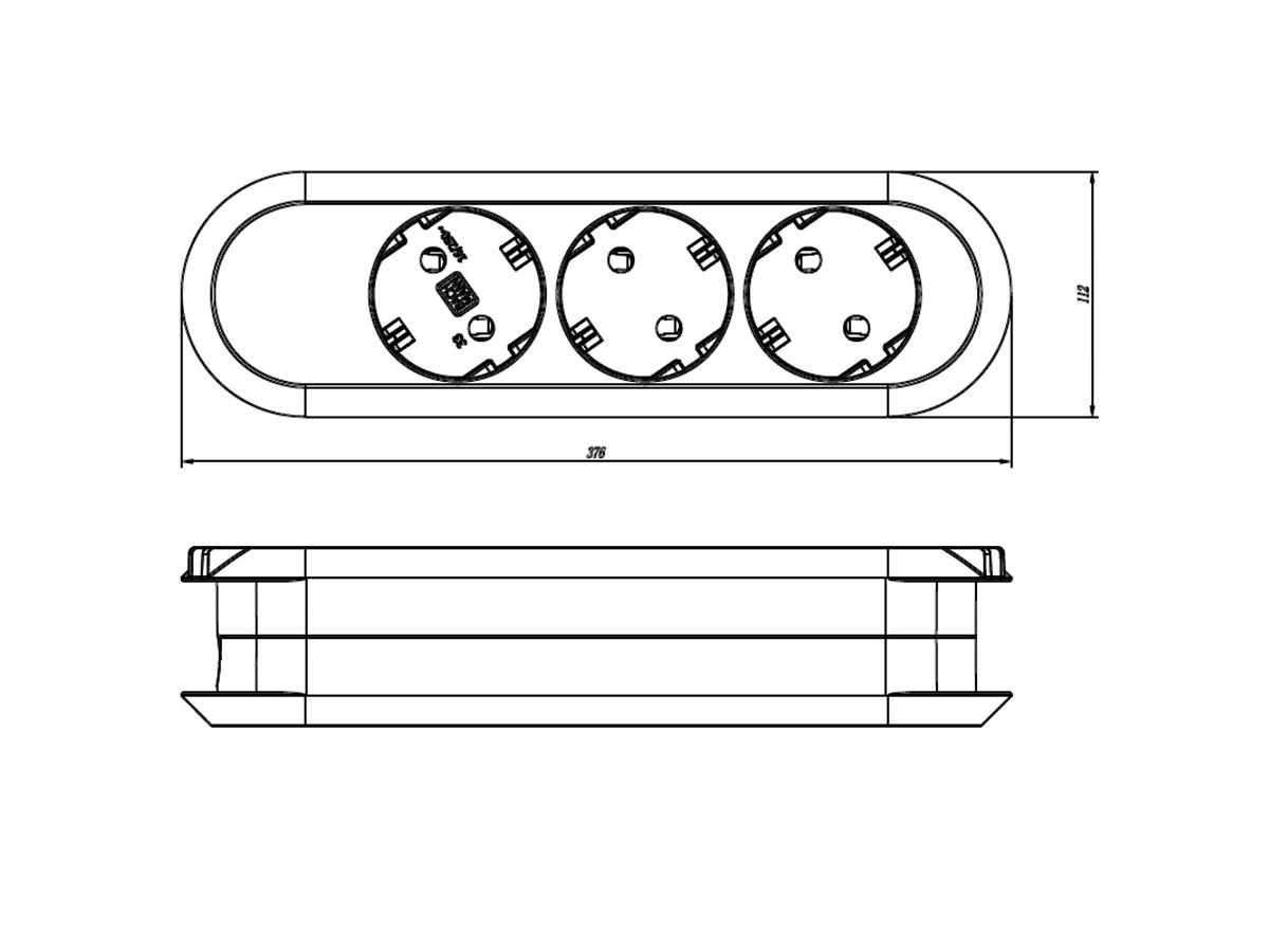 BACHMANN SMART Steckdosenleiste 3x Schutzkontakt, geschraubt, schwarz, 1,5 m